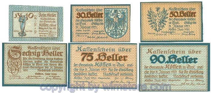 sn107767 Kössen, J00468c, Serie 20, 30, 50, 60, 75, 90 Heller; 1