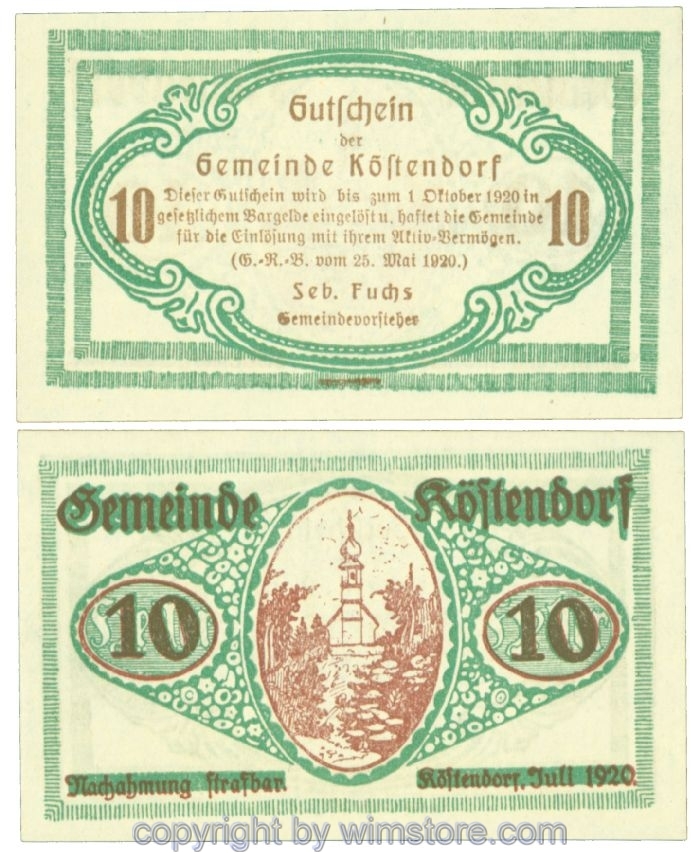 Köstendorf, J00469a, 10 Heller; 1