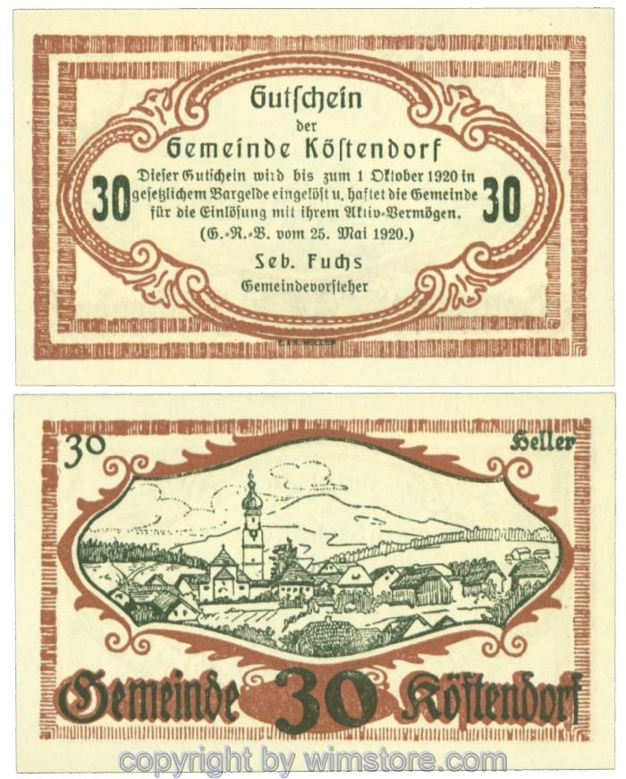 Köstendorf, J00469a, 30 Heller; 1