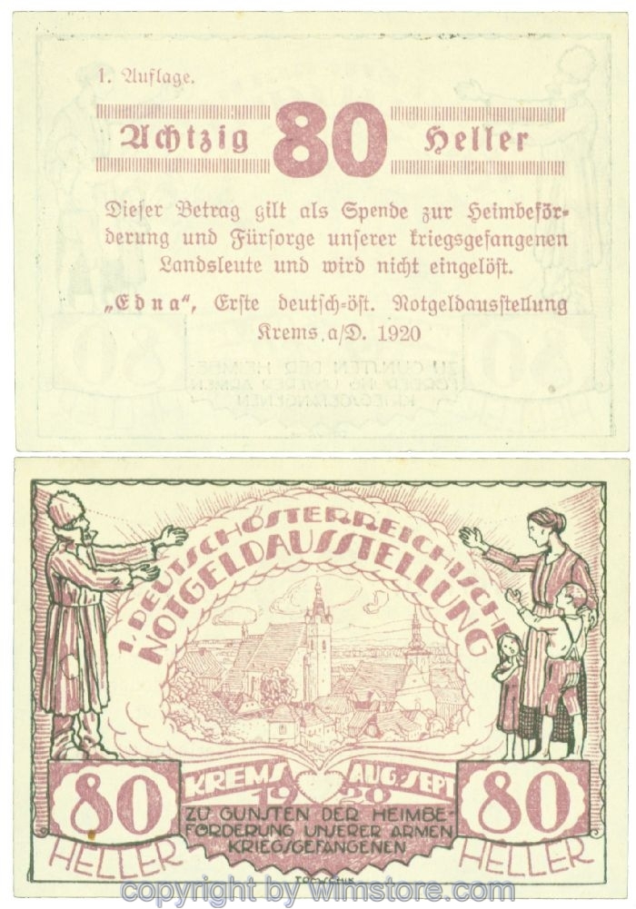 Krems, Prv. EDNA, J00474a, 80 Heller; I