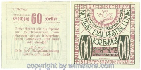 Krems, Prv. EDNA, J00474bx, 60 Heller; I