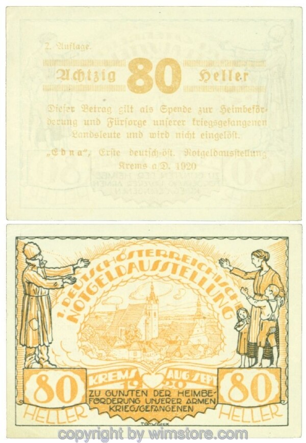 Krems, Prv. EDNA, J00474b, 80 Heller; I