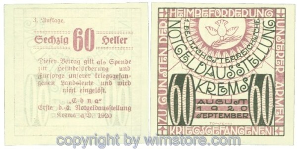 Krems, Prv. EDNA, J00474d, 60 Heller; I