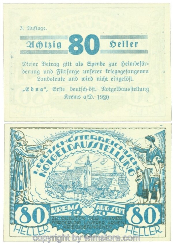 Krems, Prv. EDNA, J00474d, 80 Heller; I