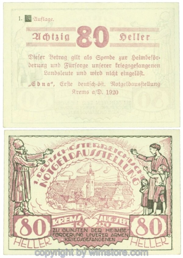 Krems, Prv. EDNA, J00474d, 80 Heller; I