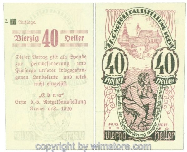 Krems, Prv. EDNA, J00474e, 40 Heller; I