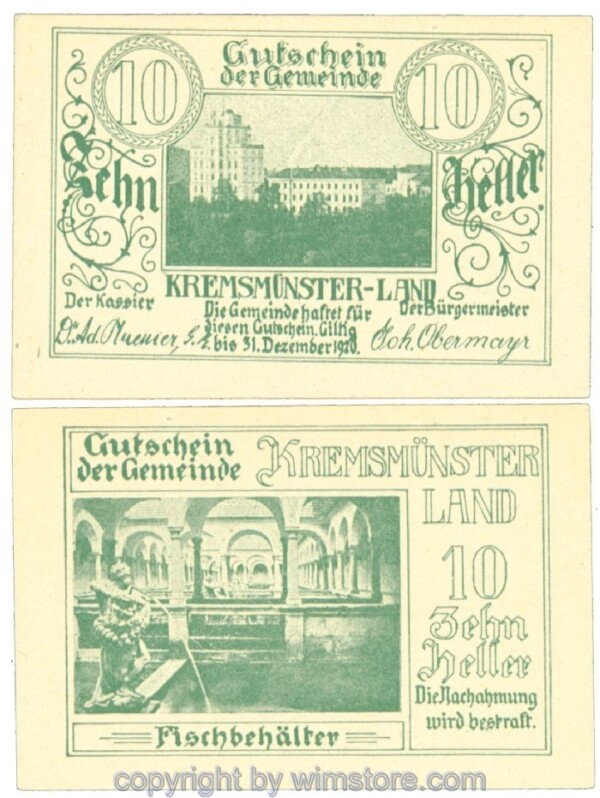 Kremsmünster (Land), J00475a, 10 Heller; 1