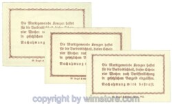 sn107869a Kreuzen, J00479a, Serie 10, 20, 50 Heller; 1