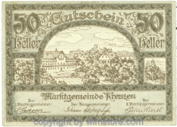 Kreuzen, J00479x, 50 Heller; 1