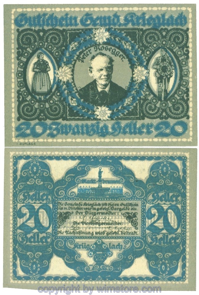 Krieglach, J00480a, 20 Heller; 1