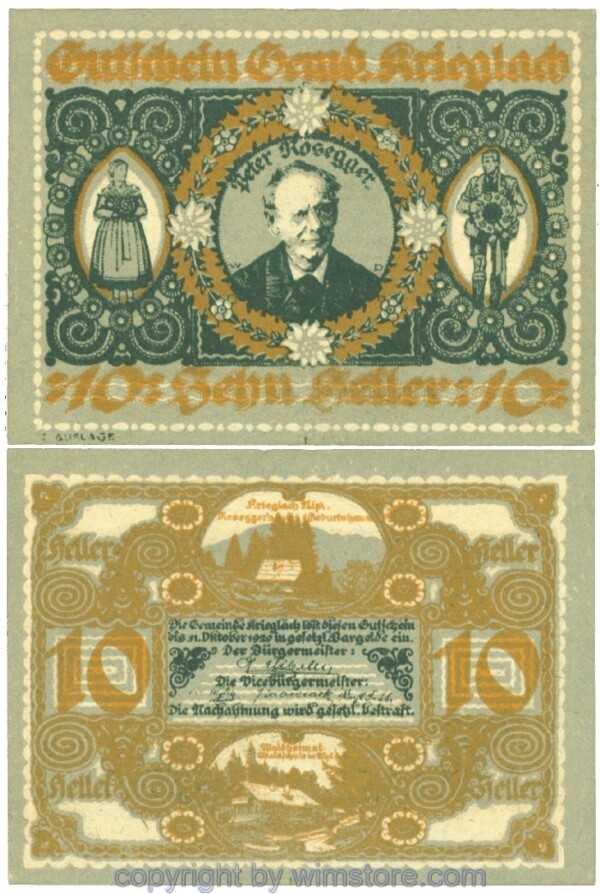 Krieglach, J00480b, 10 Heller; 1