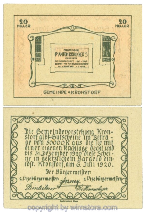 sn107906 Kronsdorf, J00486a, 20 Heller; 1
