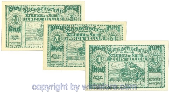 Krumau, J00487a, Serie 10, 20, 50 Heller; I