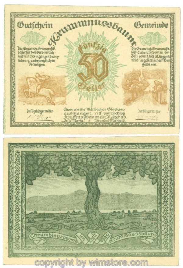 Krummnussbaum, J00488a, 50 Heller; 1-