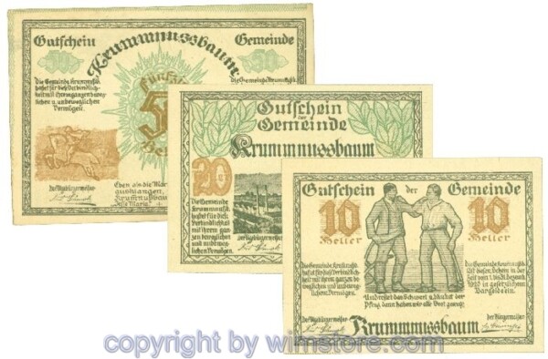 Krummnussbaum, J00488a, Serie 10, 20, 50 Heller; 1