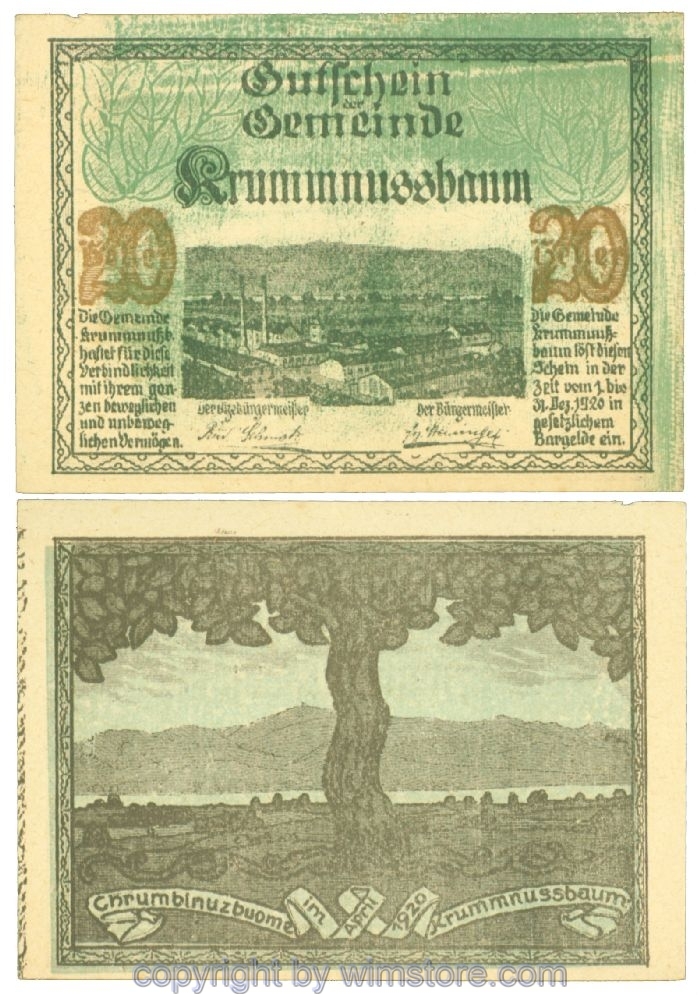 Krummnussbaum, J00488aF, 20 Heller; 1