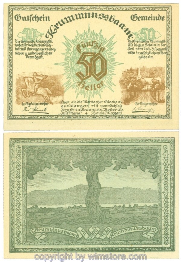 Krummnussbaum, J00488aF, 50 Heller; 1-