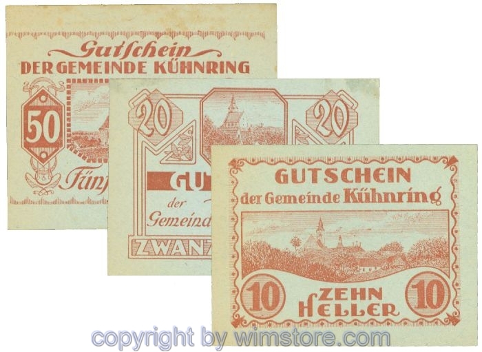 Kühnring, J00489c, Serie 10, 20, 50 Heller; 1-