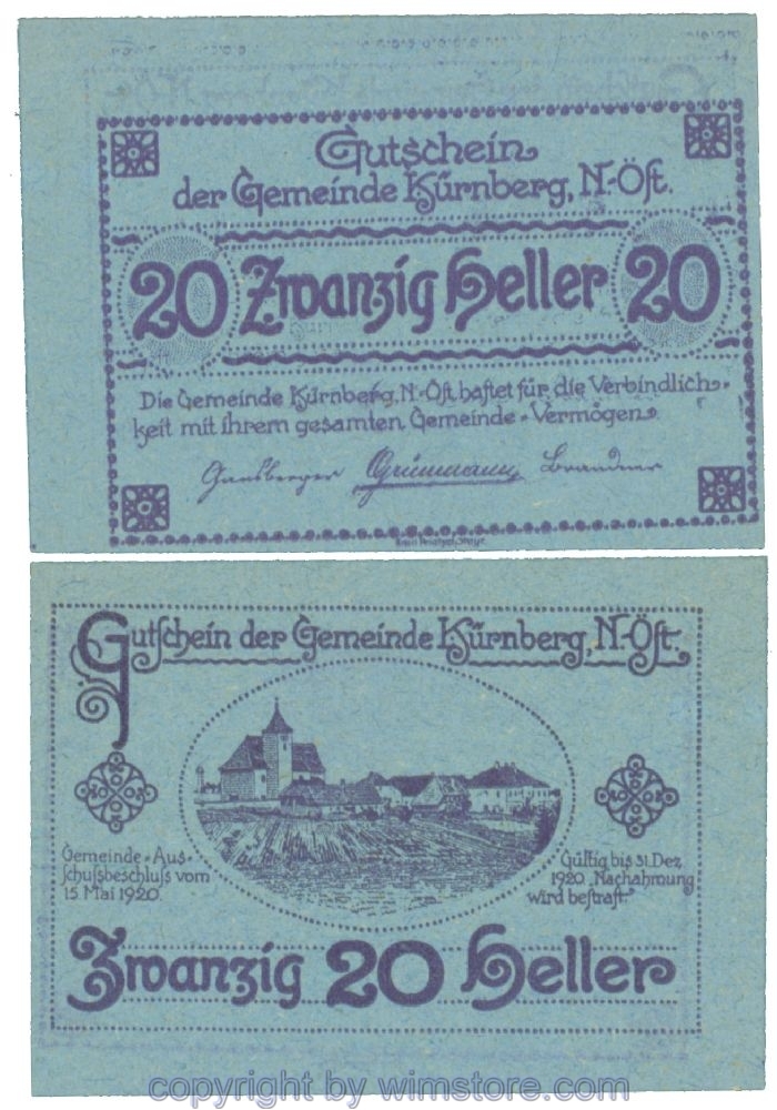 Kürnberg, J00490a, 20 Heller; 1