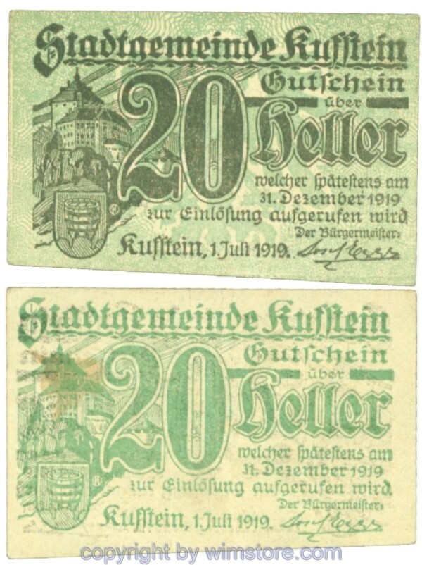 Kufstein, J00491a/b, 20 Heller; 5