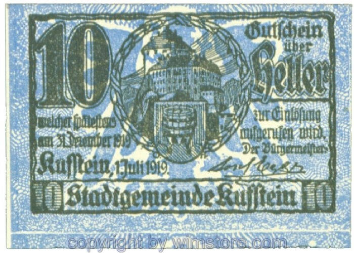 sn107946 Kufstein, J00491c, 10 Heller; 1