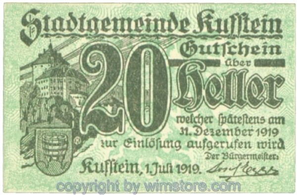 sn107952 Kufstein, J00491e, 20 Heller; 1