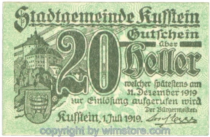 sn107952 Kufstein, J00491e, 20 Heller; 1