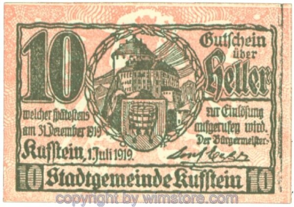 sn107953 Kufstein, J00491f1, 10 Heller; 1