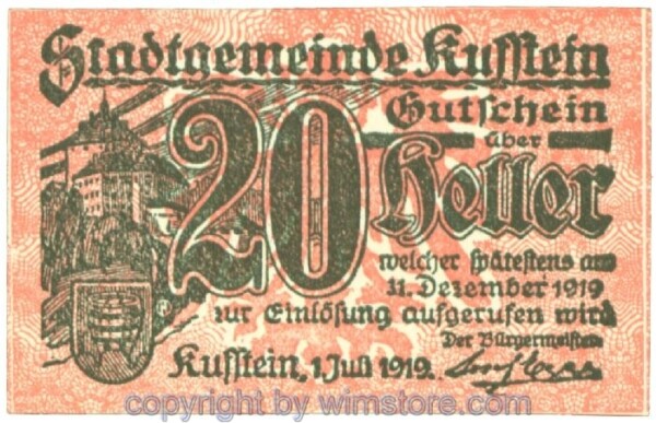 sn107954 Kufstein, J00491f1, 20 Heller; 1