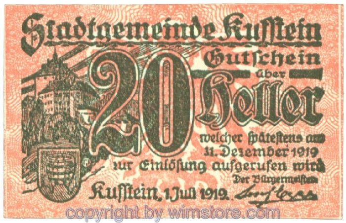 sn107954 Kufstein, J00491f1, 20 Heller; 1