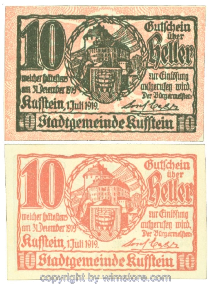 sn107955 Kufstein, J00491f2, 10 Heller; 1