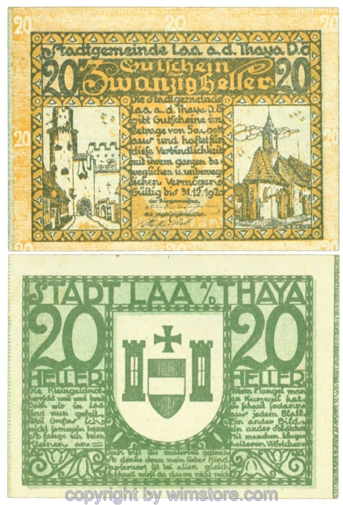 Laa an der Thaya, J00493a, 20 Heller; 1