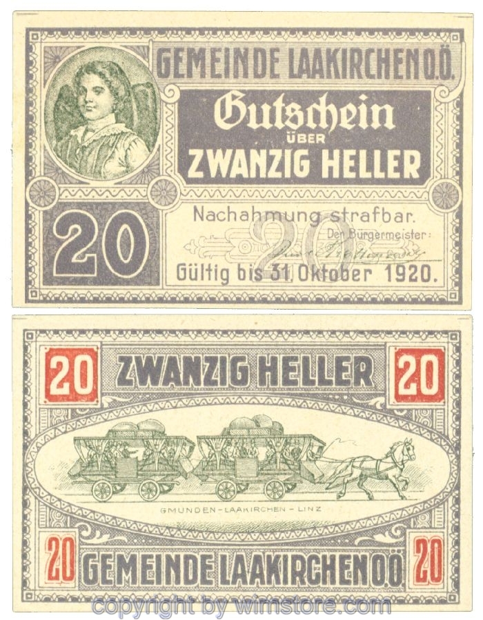 Laakirchen, J00494b, 20 Heller; 1
