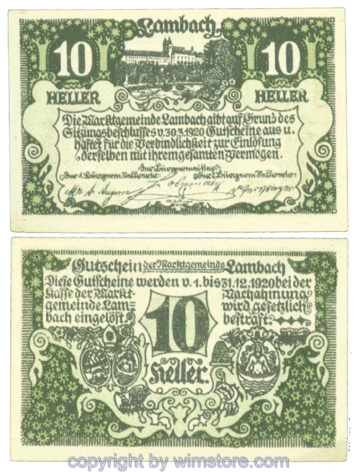 sn107977 Lambach, J00496a, 10 Heller; 1