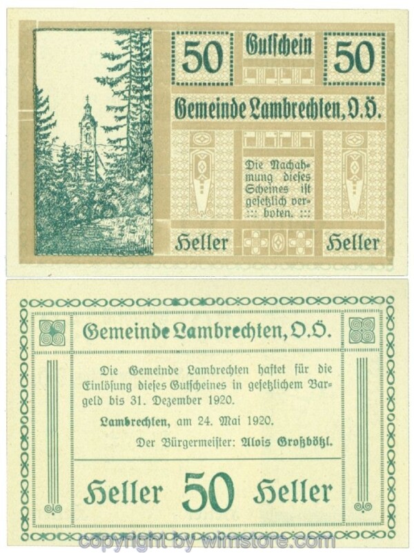 Lambrechten, J00497b, 50 Heller; 1