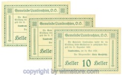 Lambrechten, J00497b, Serie 10, 20, 50 Heller; 1