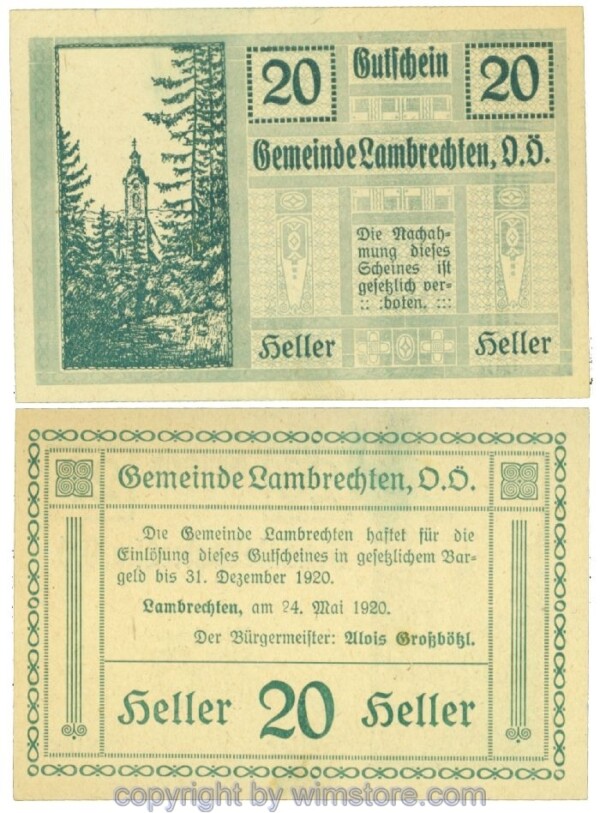 Lambrechten, J00497c, 20 Heller; 1