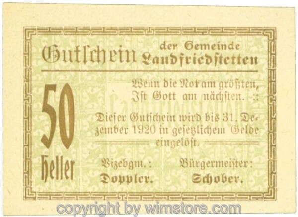 Landfriedstetten, J00499Ia, 50 Heller; 1