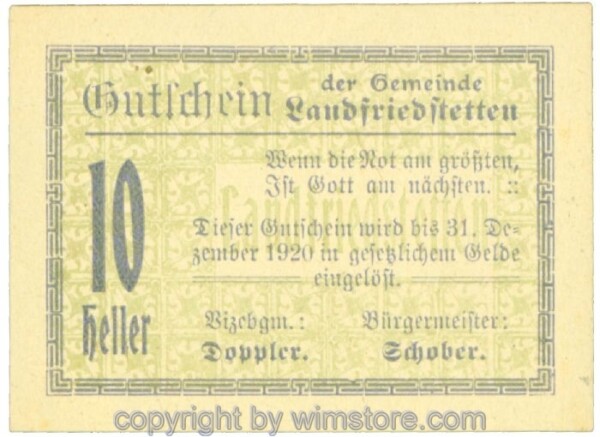 Landfriedstetten, J00499Ib, 10 Heller; 1