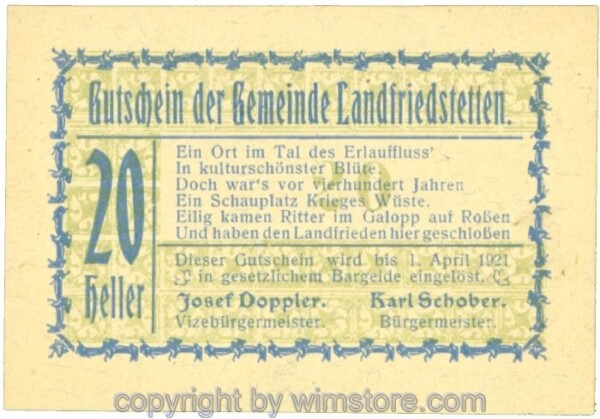 Landfriedstetten, J00499IIa, 20 Heller; 1