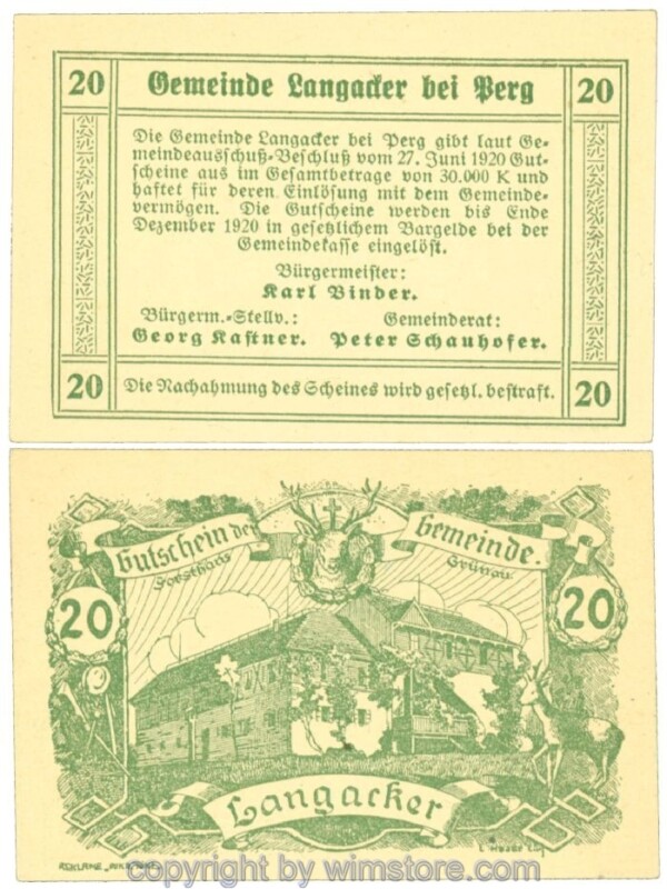 sn108010 Langacker, J00500b, 20 Heller; 1