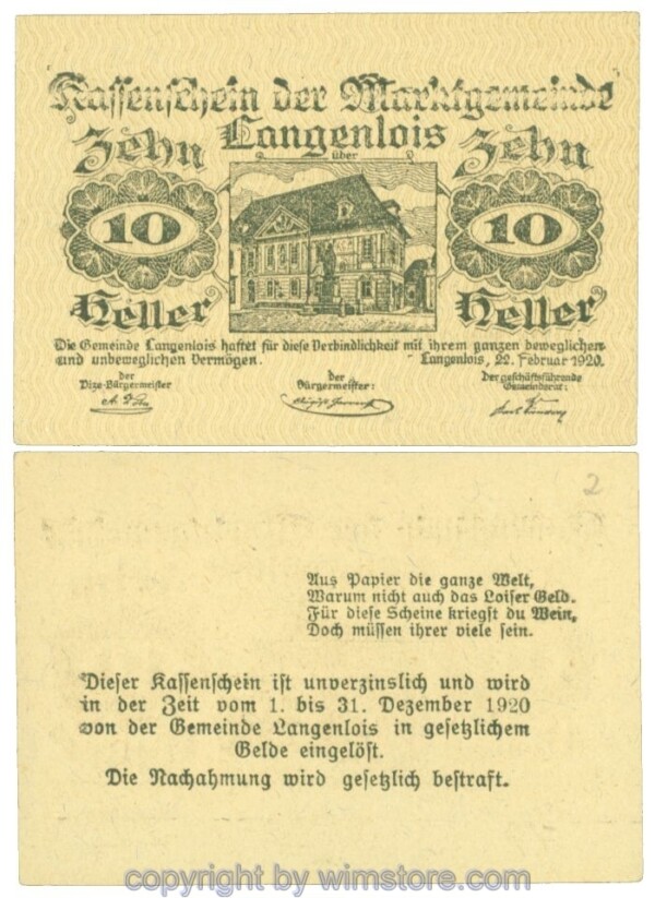 Langenlois, J00501a2, 10 Heller; 1