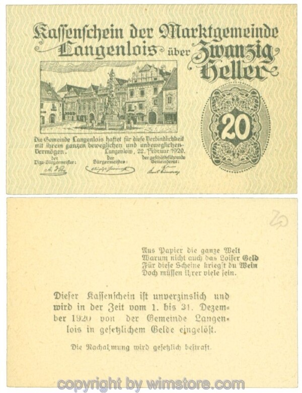 Langenlois, J00501d19, 20 Heller; 1