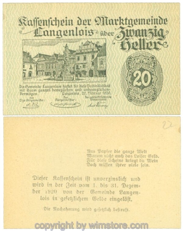 Langenlois, J00501d22, 20 Heller; 1