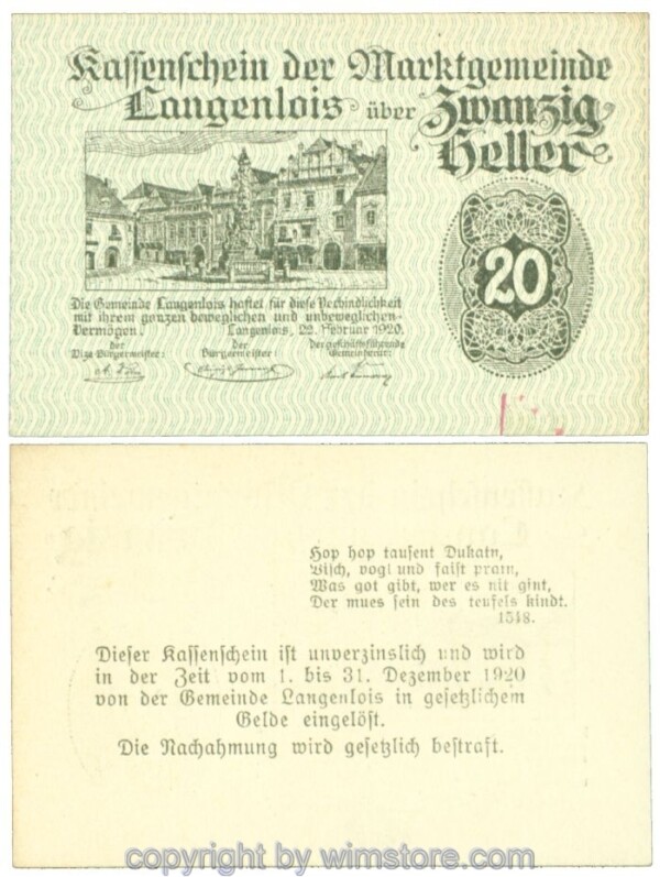 Langenlois, J00501e24, 20 Heller; 1