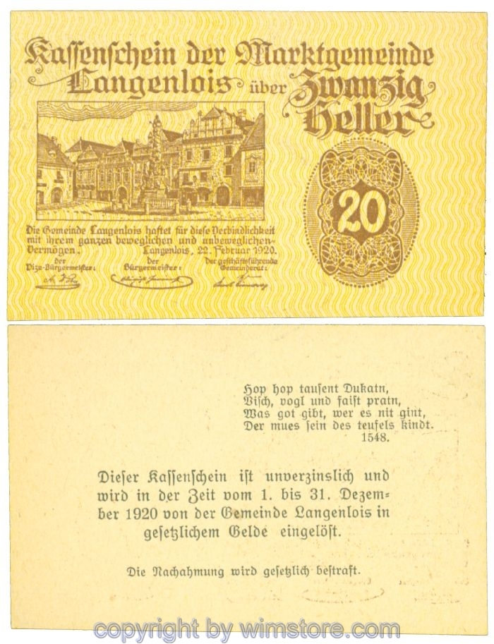 Langenlois, J00501f29, 20 Heller; 1