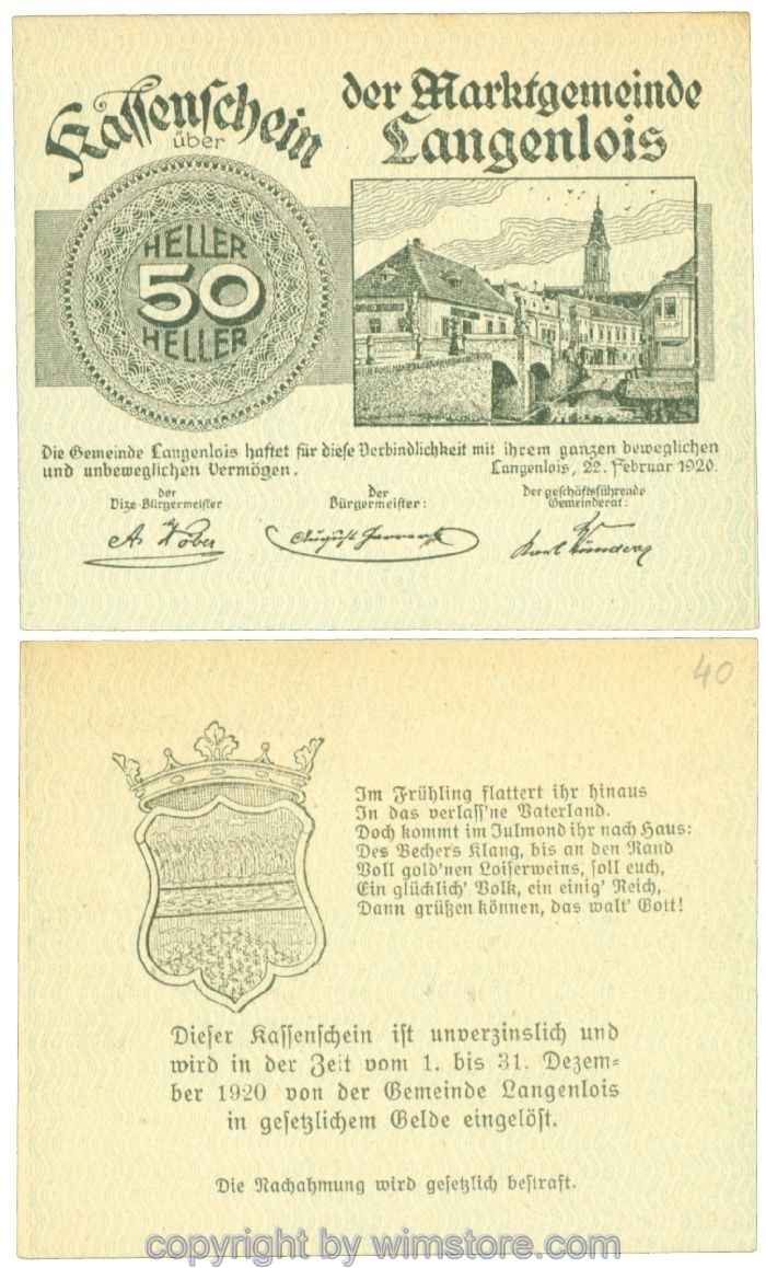 Langenlois, J00501i2, 50 Heller; 1
