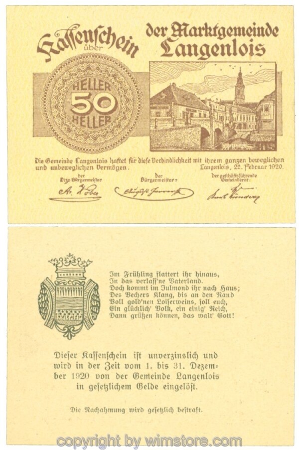 Langenlois, J00501k2, 50 Heller; 1