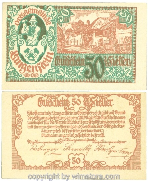 sn108067 Langenstein, J00502a, 50 Heller; 1