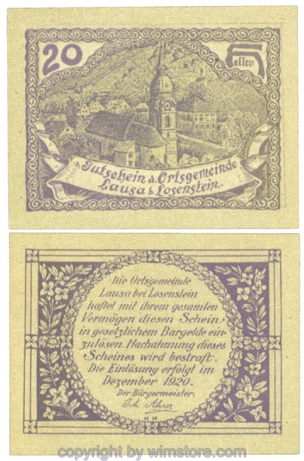 Lausa, J00506Ia, 20 Heller; 1